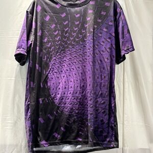 Unbranded Purple Jersey Geometric shapes squares Optical Illusion Shirt XL Norah